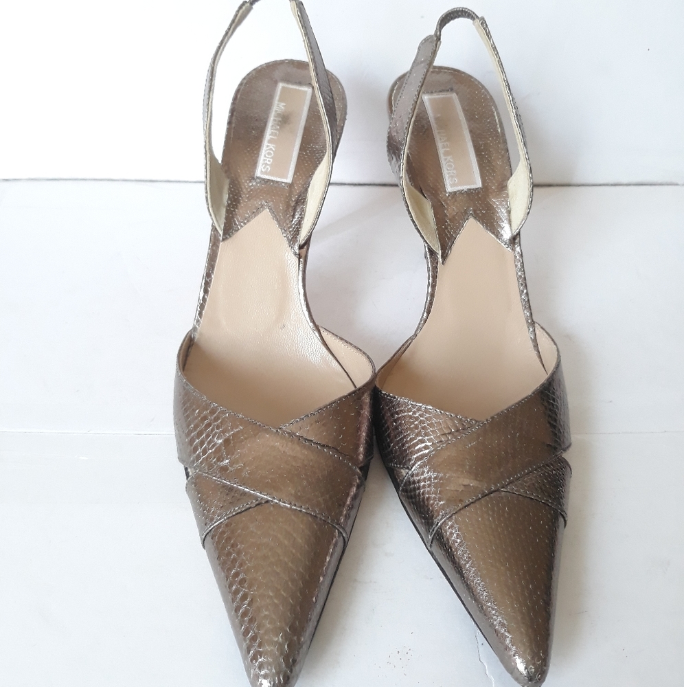 Michael Kors Italy Metallic Gold Slingbacks